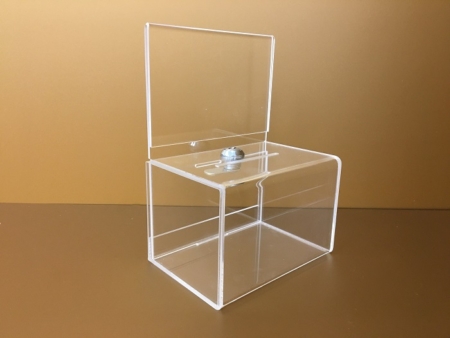 Plexi laptartós gyűjtő doboz, persely, szavazatgyűjtő láda, véleménygyűjtő doboz, adománygyűjtő doboz, ötletláda.