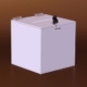 Kocka alakú plexi adománygyűjtő doboz, persely, ötletláda, ragasztott kivitel.