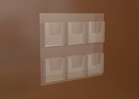 Több rekeszes kialakítású plexi prospektustartó hátlappal, amely lehetővé teszi többféle prospektus vagy szórólap egyidejű bemutatását. Ideális falra vagy pult mögé helyezve üzletekbe, irodákba és ügyfélterekbe, ahol fontos a strukturált megjelenés.