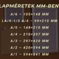 Lapméretek mm ben